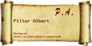 Pilter Albert névjegykártya